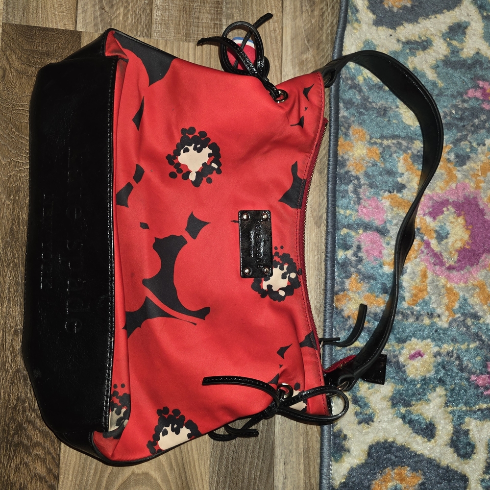 kate spade Red and Black Floral Bag